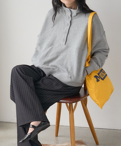 FREAK'S STORE(フリークスストア)の「ハイネックスウェット/ヘンリーネックスウェット(スウェット・レディース・チャコール/ライトグレー/ネイビー・フリ-)」の1枚目の写真