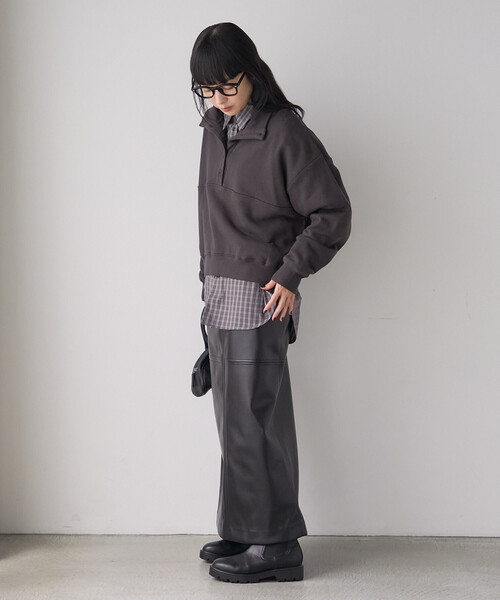 FREAK'S STORE(フリークスストア)の「ハイネックスウェット/ヘンリーネックスウェット(スウェット・レディース・チャコール/ライトグレー/ネイビー・フリ-)」の5枚目の写真