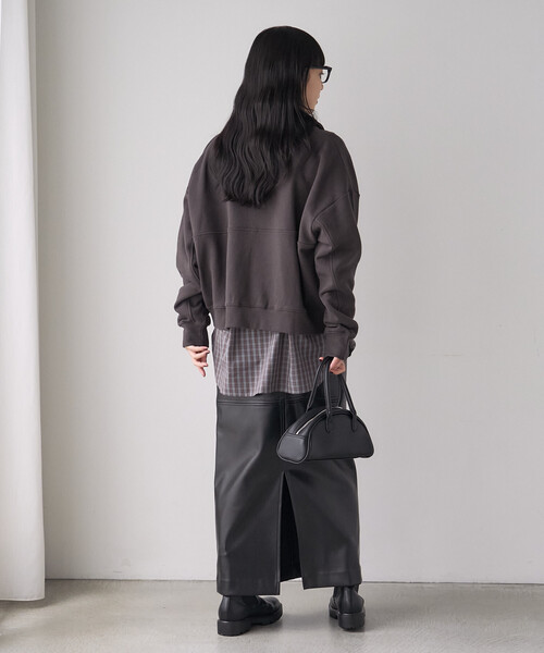 FREAK'S STORE(フリークスストア)の「ハイネックスウェット/ヘンリーネックスウェット(スウェット・レディース・チャコール/ライトグレー/ネイビー・フリ-)」の6枚目の写真