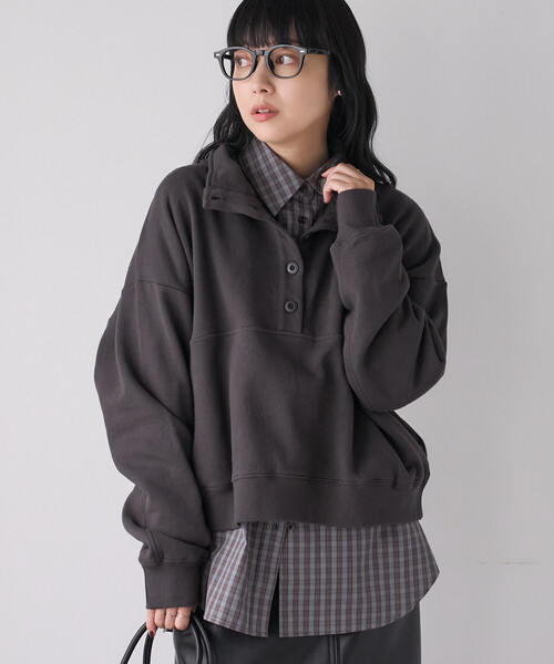 FREAK'S STORE(フリークスストア)の「ハイネックスウェット/ヘンリーネックスウェット(スウェット・レディース・チャコール/ライトグレー/ネイビー・フリ-)」の10枚目の写真