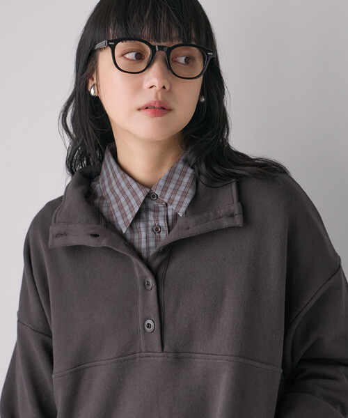 FREAK'S STORE(フリークスストア)の「ハイネックスウェット/ヘンリーネックスウェット(スウェット・レディース・チャコール/ライトグレー/ネイビー・フリ-)」の11枚目の写真