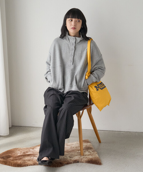 FREAK'S STORE(フリークスストア)の「ハイネックスウェット/ヘンリーネックスウェット(スウェット・レディース・チャコール/ライトグレー/ネイビー・フリ-)」の17枚目の写真