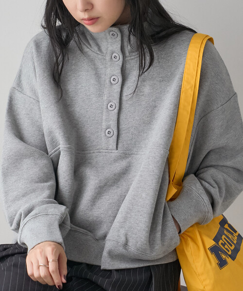 FREAK'S STORE(フリークスストア)の「ハイネックスウェット/ヘンリーネックスウェット(スウェット・レディース・チャコール/ライトグレー/ネイビー・フリ-)」の19枚目の写真