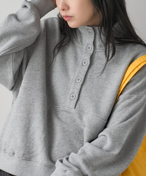 FREAK'S STORE(フリークスストア)の「ハイネックスウェット/ヘンリーネックスウェット(スウェット・レディース・チャコール/ライトグレー/ネイビー・フリ-)」の21枚目の写真