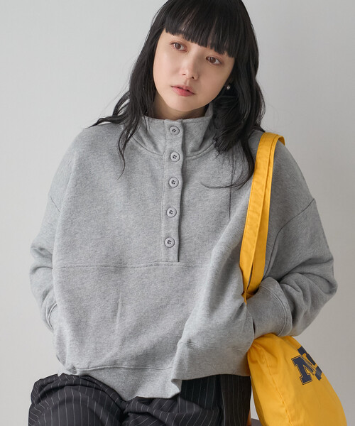 FREAK'S STORE(フリークスストア)の「ハイネックスウェット/ヘンリーネックスウェット(スウェット・レディース・チャコール/ライトグレー/ネイビー・フリ-)」の22枚目の写真
