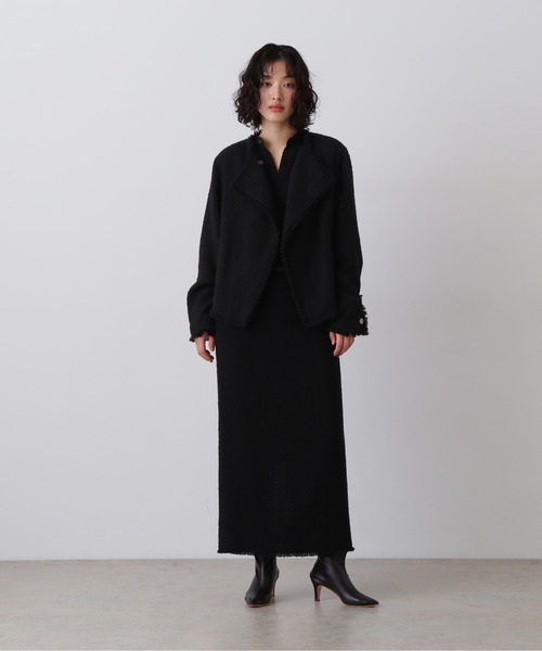 YLEVE(イレーヴ)の「YLEVE / TWEED COLLARLESS JACKET(テーラードジャケット・レディース・ブラック・2)」の7枚目の写真