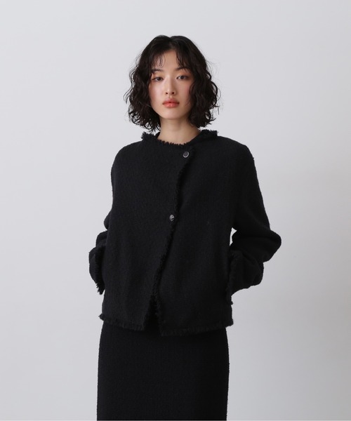 YLEVE(イレーヴ)の「YLEVE / TWEED COLLARLESS JACKET(テーラードジャケット・レディース・ブラック・2)」の8枚目の写真