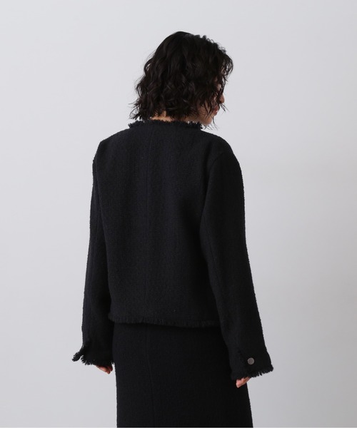 YLEVE(イレーヴ)の「YLEVE / TWEED COLLARLESS JACKET(テーラードジャケット・レディース・ブラック・2)」の10枚目の写真