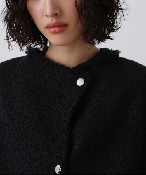 YLEVE(イレーヴ)の「YLEVE / TWEED COLLARLESS JACKET(テーラードジャケット・レディース・ブラック・2)」の11枚目の写真