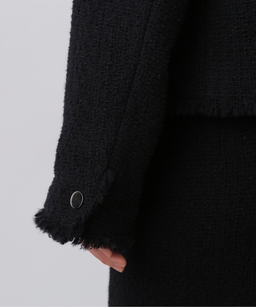 YLEVE(イレーヴ)の「YLEVE / TWEED COLLARLESS JACKET(テーラードジャケット・レディース・ブラック・2)」の13枚目の写真