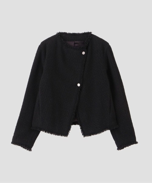 YLEVE(イレーヴ)の「YLEVE / TWEED COLLARLESS JACKET(テーラードジャケット・レディース・ブラック・2)」の14枚目の写真