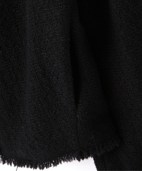 YLEVE(イレーヴ)の「YLEVE / TWEED COLLARLESS JACKET(テーラードジャケット・レディース・ブラック・2)」の3枚目の写真