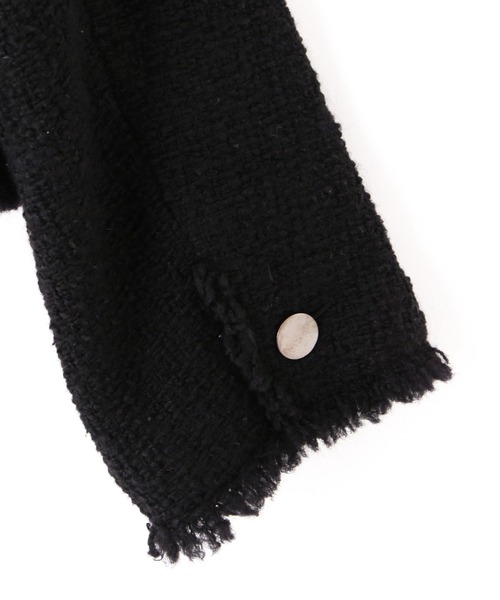 YLEVE(イレーヴ)の「YLEVE / TWEED COLLARLESS JACKET(テーラードジャケット・レディース・ブラック・2)」の4枚目の写真