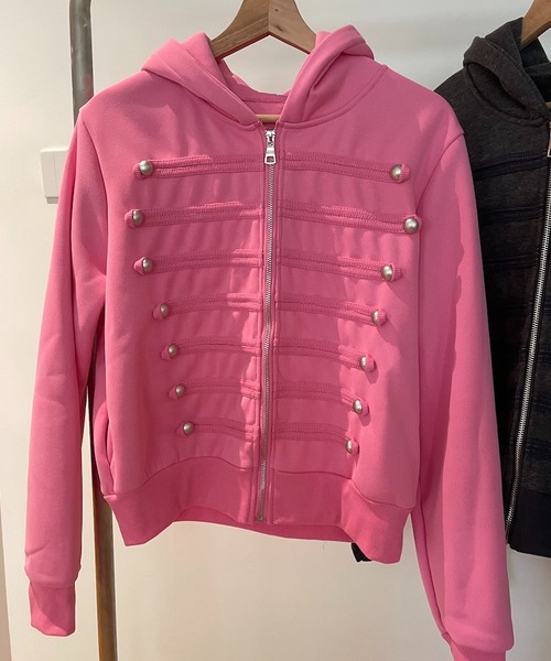 Girly Doll(ガーリードール)の「ナポレオン裏起毛ジップアップパーカー(パーカー・レディース・ネイビー/ピンク/ダークグレー/ブルー・FREE)」の18枚目の写真