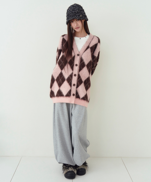 THE GREEN LAB（ザグリーンラボ）の「アーガイルカーディガン [メランジグレー]（カーディガン/ボレロ・レディース・その他・FREE）」の17枚目の写真