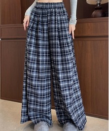 チェック起毛パンツ