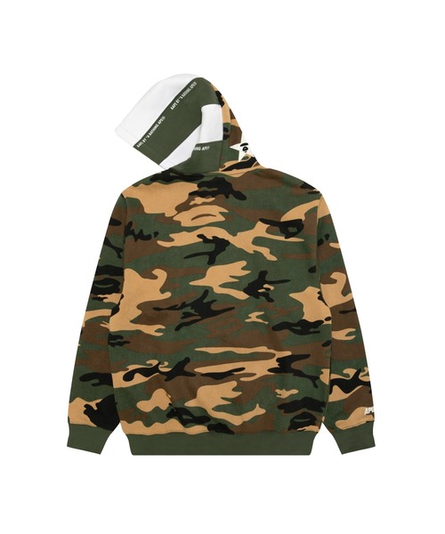 AAPE BY A BATHING APE（エーエイプバイアベイシングエイプ）の「AAPE BASIC ZIP UP HOODIE(WOODLAND CAMO)（パーカー・メンズ・グリーン系その他3/ピンク系その他・SMALL/LARGE/X-LARGE/X-SMALL/MEDIUM）」の3枚目の写真