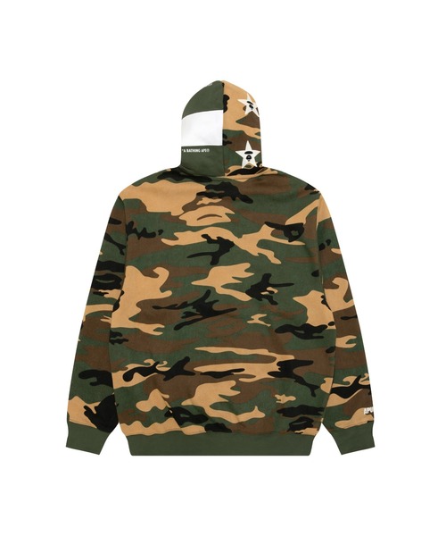 AAPE BY A BATHING APE（エーエイプバイアベイシングエイプ）の「AAPE BASIC ZIP UP HOODIE(WOODLAND CAMO)（パーカー・メンズ・グリーン系その他3/ピンク系その他・SMALL/LARGE/X-LARGE/X-SMALL/MEDIUM）」の4枚目の写真