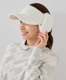 JUN&ROPE'（ジュンアンドロペ）の「ファー耳当て付き2WAYバイザー（サンバイザー）」