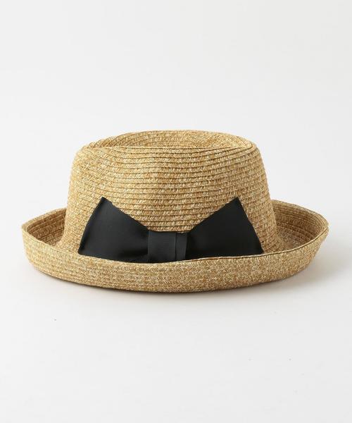 green label relaxing（グリーンレーベルリラクシング）の「CF リボンナカオレブレードハット（ハット・レディース・ブラウン/ベージュ・FREE）」の3枚目の写真