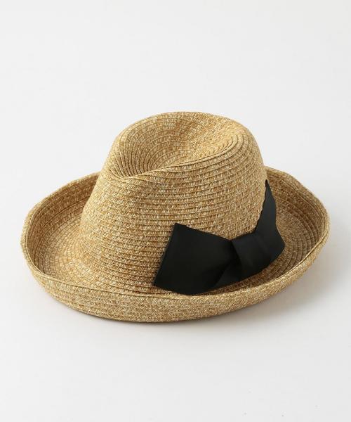 green label relaxing（グリーンレーベルリラクシング）の「CF リボンナカオレブレードハット（ハット・レディース・ブラウン/ベージュ・FREE）」の7枚目の写真