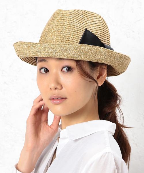 green label relaxing（グリーンレーベルリラクシング）の「CF リボンナカオレブレードハット（ハット・レディース・ブラウン/ベージュ・FREE）」の8枚目の写真