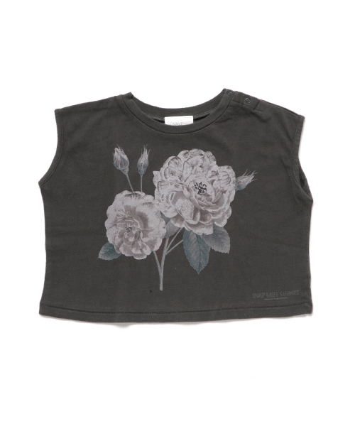 SWAP MEET MARKET（スワップミートマーケット）の「ショート丈半袖Tシャツ（Tシャツ/カットソー・キッズ・アイボリー/ブラック/ブラック系その他・90/110/130/120/100/140）」の3枚目の写真