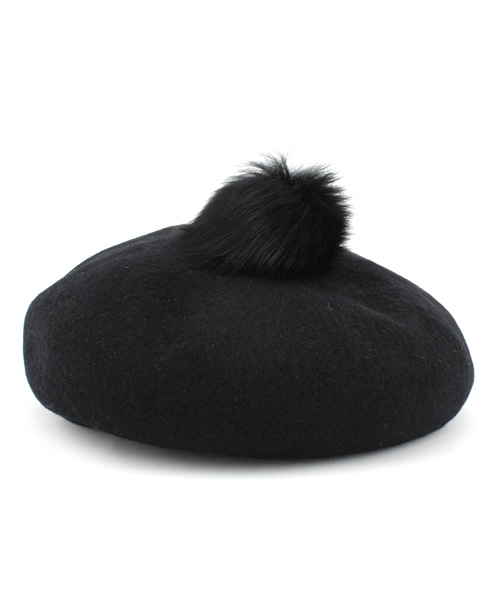 BEAUTY&YOUTH UNITED ARROWS(ビューティーアンドユースユナイテッドアローズ)の「BF FELT FUR POMPOM BLT(キャスケット・レディース・ブラック/グレー/ライトピンク・フリー)」の5枚目の写真
