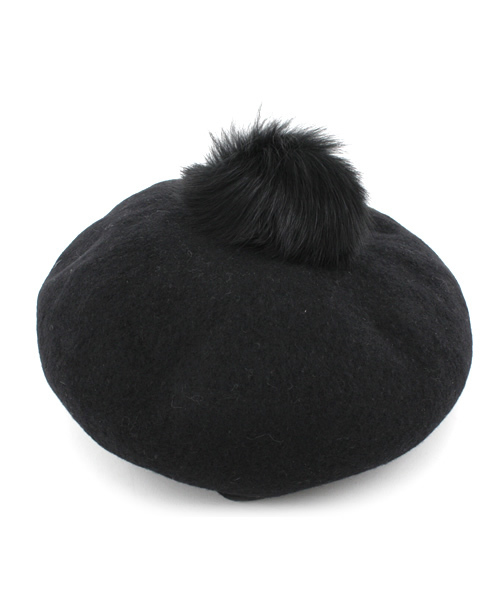 BEAUTY&YOUTH UNITED ARROWS(ビューティーアンドユースユナイテッドアローズ)の「BF FELT FUR POMPOM BLT(キャスケット・レディース・ブラック/グレー/ライトピンク・フリー)」の6枚目の写真