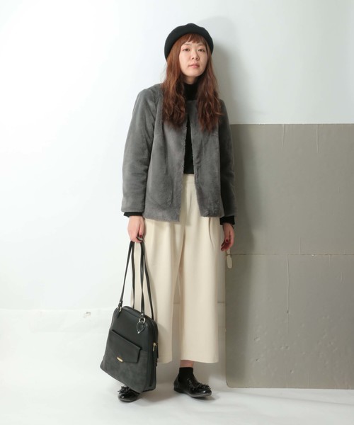 Sens de vie(サンスドゥウ゛ィ)の「Sdv ダブルクロスワイドパンツ(その他パンツ・レディース・ネイビー/ベージュ・MEDIUM/LARGE)」の13枚目の写真