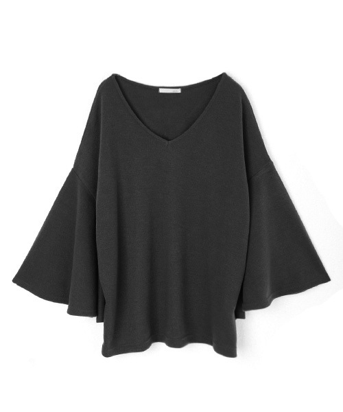 Luz Llena (philter)（ラズレナ　フィルター）の「[made in Japan]フレアスリーブ・ニットソートップス（Tシャツ/カットソー・レディース・キャメル/ブラック/カーキ・MEDIUM）」の2枚目の写真