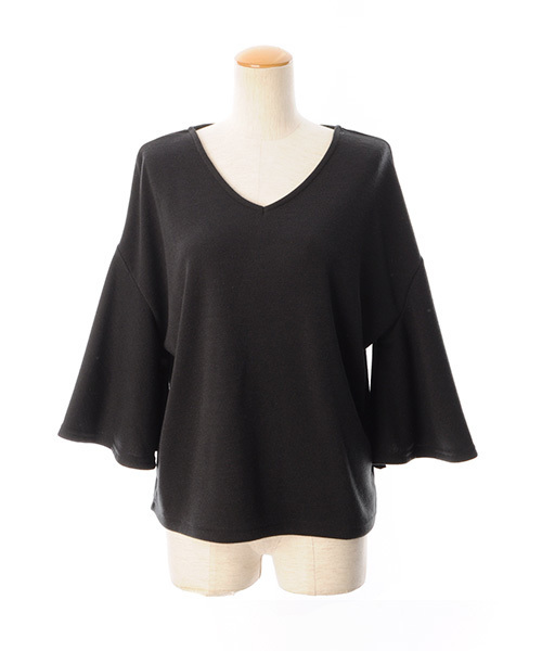 Luz Llena (philter)（ラズレナ　フィルター）の「[made in Japan]フレアスリーブ・ニットソートップス（Tシャツ/カットソー・レディース・キャメル/ブラック/カーキ・MEDIUM）」の12枚目の写真