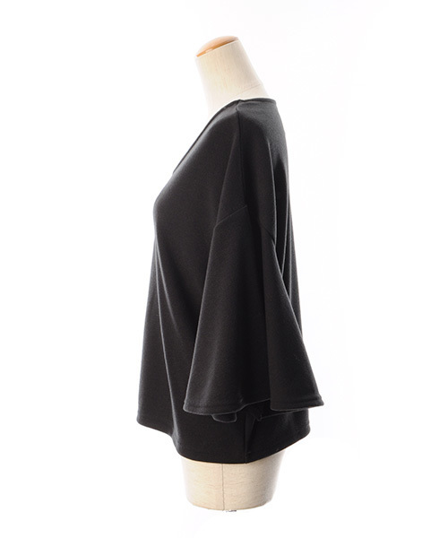 Luz Llena (philter)（ラズレナ　フィルター）の「[made in Japan]フレアスリーブ・ニットソートップス（Tシャツ/カットソー・レディース・キャメル/ブラック/カーキ・MEDIUM）」の11枚目の写真