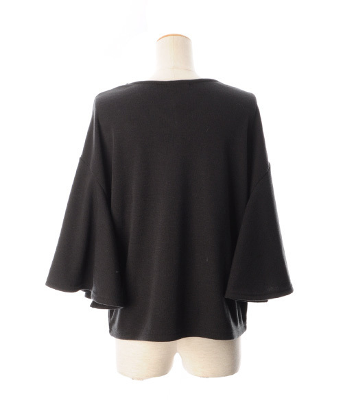 Luz Llena (philter)（ラズレナ　フィルター）の「[made in Japan]フレアスリーブ・ニットソートップス（Tシャツ/カットソー・レディース・キャメル/ブラック/カーキ・MEDIUM）」の10枚目の写真