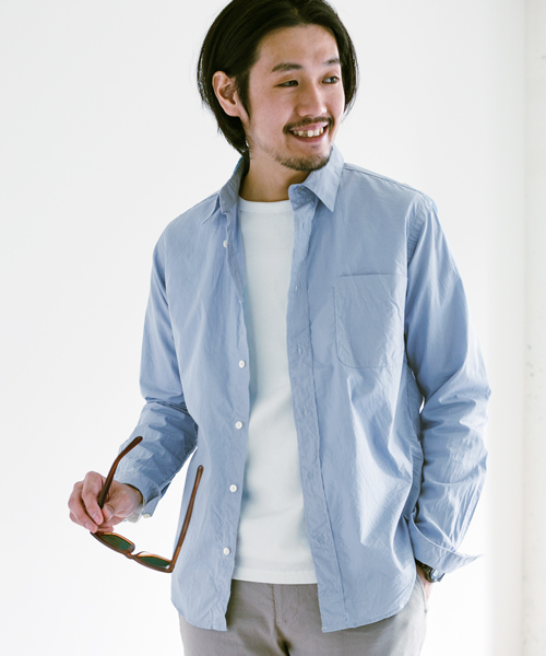 URBAN RESEARCH DOORS MENS（アーバンリサーチ ドアーズ メンズ）の「DOORS ブロード L/S SH（シャツ/ブラウス・メンズ・ブルー/ホワイト/ネイビー/オリーブ・38/36/40）」の4枚目の写真