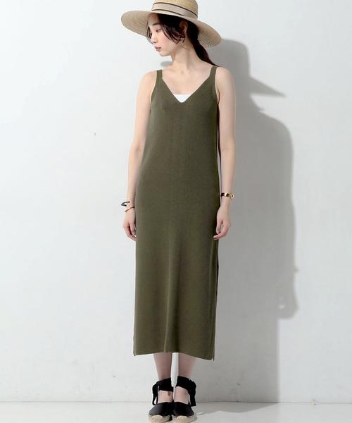 UNITED ARROWS（ユナイテッドアローズ）の「UWMF ニット キャミソール ワンピース（ワンピース・レディース・ナチュラル/モカ・FREE）」の12枚目の写真