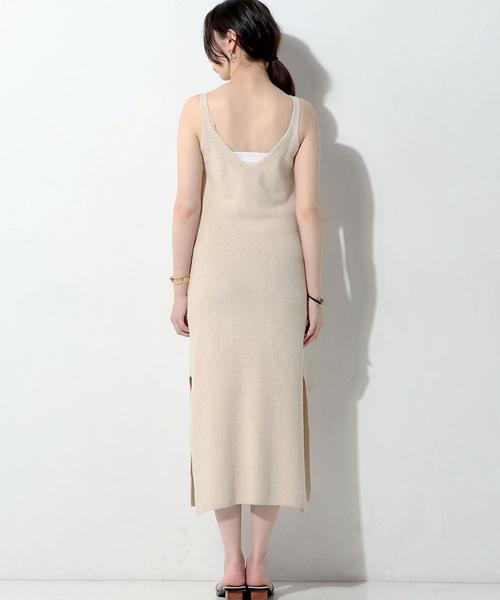 UNITED ARROWS（ユナイテッドアローズ）の「UWMF ニット キャミソール ワンピース（ワンピース・レディース・ナチュラル/モカ・FREE）」の9枚目の写真