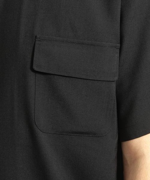 BEAUTY&YOUTH UNITED ARROWS（ビューティーアンドユースユナイテッドアローズ）の「BY ウーステッド ワイドフォルム ショートスリーブ シャツ ◆（シャツ/ブラウス・メンズ・ブラック/ダークグリーン/ライトグレー・SMALL/MEDIUM/X-LARGE/LARGE）」の7枚目の写真