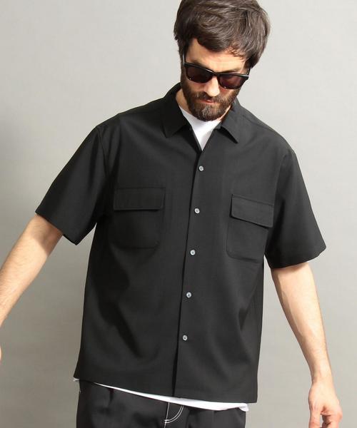 BEAUTY&YOUTH UNITED ARROWS（ビューティーアンドユースユナイテッドアローズ）の「BY ウーステッド ワイドフォルム ショートスリーブ シャツ ◆（シャツ/ブラウス・メンズ・ブラック/ダークグリーン/ライトグレー・SMALL/MEDIUM/X-LARGE/LARGE）」の20枚目の写真