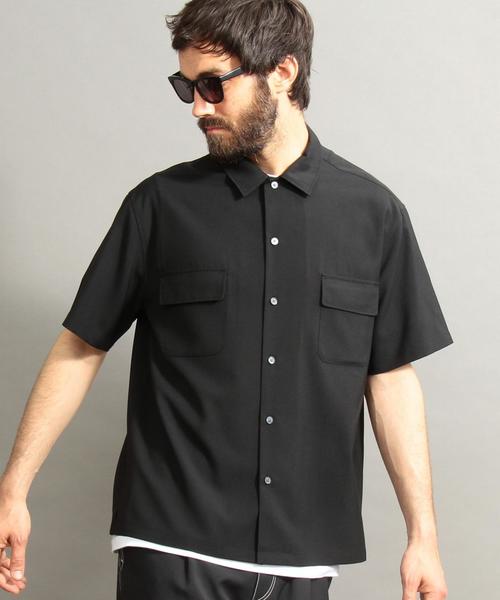 BEAUTY&YOUTH UNITED ARROWS（ビューティーアンドユースユナイテッドアローズ）の「BY ウーステッド ワイドフォルム ショートスリーブ シャツ ◆（シャツ/ブラウス・メンズ・ブラック/ダークグリーン/ライトグレー・SMALL/MEDIUM/X-LARGE/LARGE）」の22枚目の写真