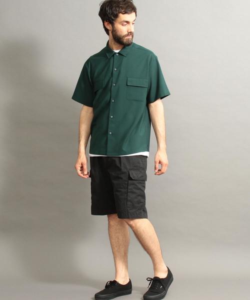 BEAUTY&YOUTH UNITED ARROWS（ビューティーアンドユースユナイテッドアローズ）の「BY ウーステッド ワイドフォルム ショートスリーブ シャツ ◆（シャツ/ブラウス・メンズ・ブラック/ダークグリーン/ライトグレー・SMALL/MEDIUM/X-LARGE/LARGE）」の16枚目の写真