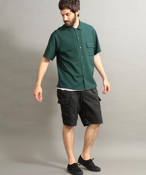 BEAUTY&YOUTH UNITED ARROWS（ビューティーアンドユースユナイテッドアローズ）の「BY ウーステッド ワイドフォルム ショートスリーブ シャツ ◆（シャツ/ブラウス・メンズ・ブラック/ダークグリーン/ライトグレー・SMALL/MEDIUM/X-LARGE/LARGE）」の17枚目の写真