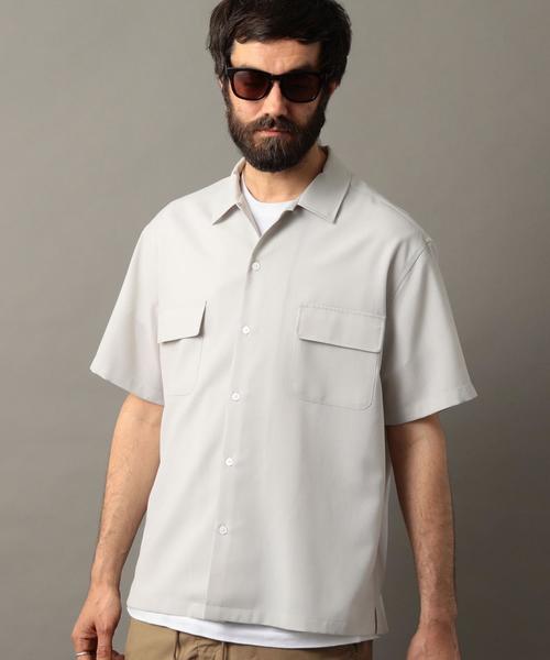 BEAUTY&YOUTH UNITED ARROWS（ビューティーアンドユースユナイテッドアローズ）の「BY ウーステッド ワイドフォルム ショートスリーブ シャツ ◆（シャツ/ブラウス・メンズ・ブラック/ダークグリーン/ライトグレー・SMALL/MEDIUM/X-LARGE/LARGE）」の19枚目の写真