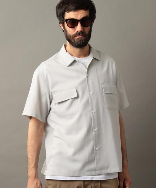 BEAUTY&YOUTH UNITED ARROWS（ビューティーアンドユースユナイテッドアローズ）の「BY ウーステッド ワイドフォルム ショートスリーブ シャツ ◆（シャツ/ブラウス・メンズ・ブラック/ダークグリーン/ライトグレー・SMALL/MEDIUM/X-LARGE/LARGE）」の10枚目の写真