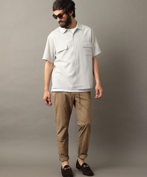 BEAUTY&YOUTH UNITED ARROWS（ビューティーアンドユースユナイテッドアローズ）の「BY ウーステッド ワイドフォルム ショートスリーブ シャツ ◆（シャツ/ブラウス・メンズ・ブラック/ダークグリーン/ライトグレー・SMALL/MEDIUM/X-LARGE/LARGE）」の12枚目の写真