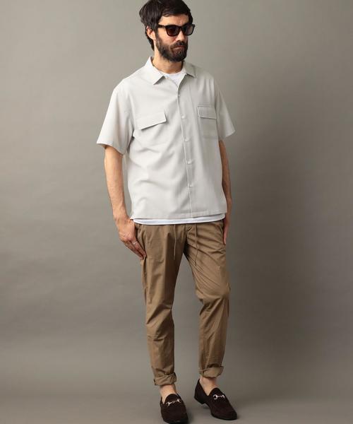 BEAUTY&YOUTH UNITED ARROWS（ビューティーアンドユースユナイテッドアローズ）の「BY ウーステッド ワイドフォルム ショートスリーブ シャツ ◆（シャツ/ブラウス・メンズ・ブラック/ダークグリーン/ライトグレー・SMALL/MEDIUM/X-LARGE/LARGE）」の13枚目の写真