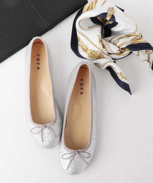 coen（コーエン）の「バレエフラットシューズ（バレエシューズ・レディース・ブラック/ワイン/シルバー・X-LARGE/MEDIUM/LARGE/SMALL）」の3枚目の写真