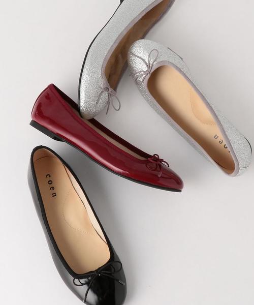 coen（コーエン）の「バレエフラットシューズ（バレエシューズ・レディース・ブラック/ワイン/シルバー・X-LARGE/MEDIUM/LARGE/SMALL）」の5枚目の写真
