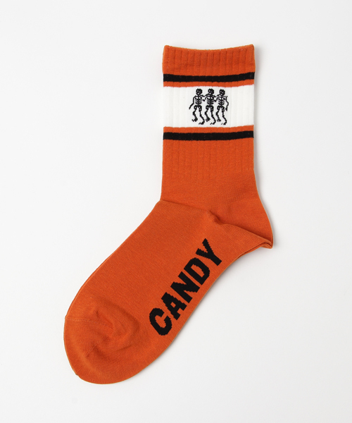 Candy Stripper（キャンディストリッパー）の「BREW UP TROUBLE RIB SOCKS（ソックス/靴下・レディース・ブラック/オレンジ/オフホワイト・FREE）」の3枚目の写真