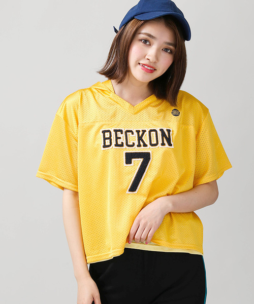 WEGO(ウィゴー)の「WEGO/メッシュサガラTパーカー(Tシャツ/カットソー・レディース・イエロー/ホワイト/ピンク/ブラック・FREE)」の3枚目の写真